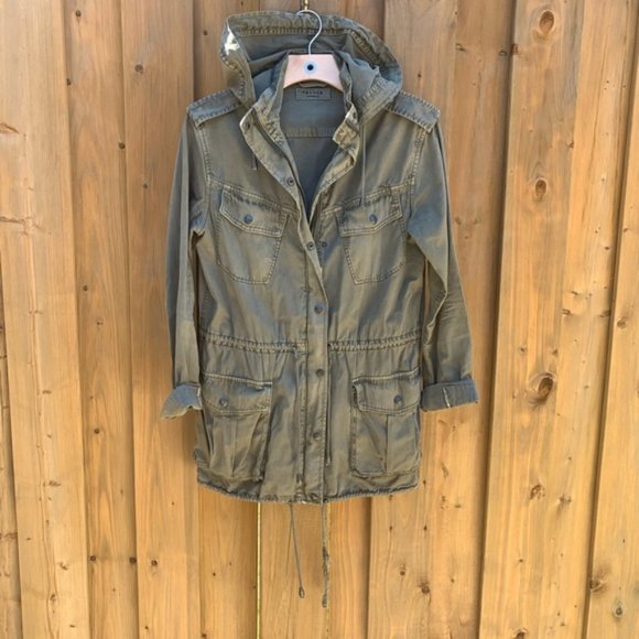 Artizia Talula Azure Skies Trooper Hooded Military Jacket Olive Army Green XS - Picture 4 of 6